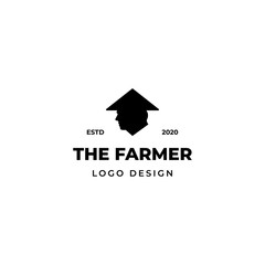 Farmer logo retro vintage design vector illustration