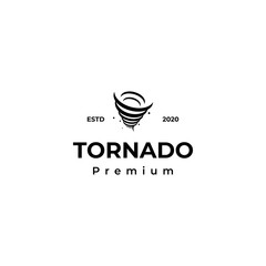 Tornado logo vector retro vintage design template