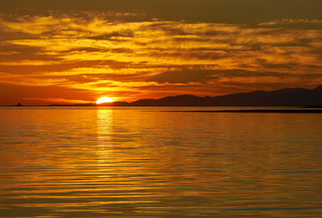 Georgia Strait Sunset. Georgia Strait sunset looking towards Vancouver Island.

