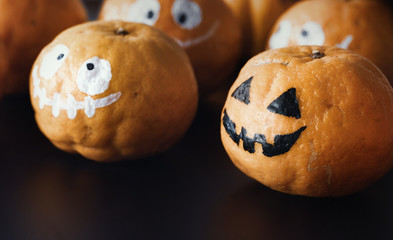 Orange ghost of Halloween.Halloween concept background.