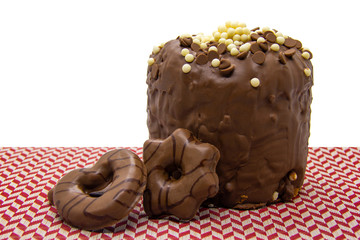 Chocolate panettone. Panettone is the traditional Italian dessert for Christmas