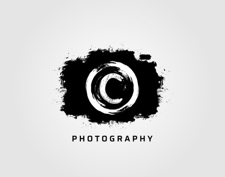 Photography Letter C Logo Design Concept Template. Rusty Vintage Camera Logo Icon.