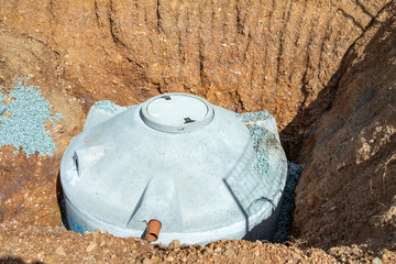 construction site with cistern made of cement