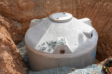 construction site with cistern made of cement