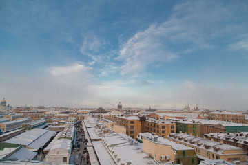 Rooftop cityscape of Saint Petersburg in winter time