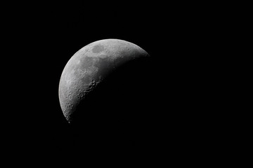 Waxing crescent moon as background