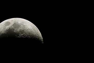 Waxing crescent moon as background