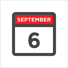 September 6 calendar icon with day and month