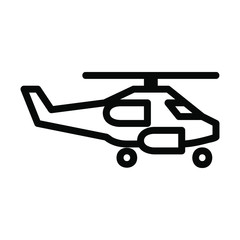 military helicopter icon or logo in  outline
