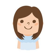 水色の服を着た可愛い女性のイラスト。