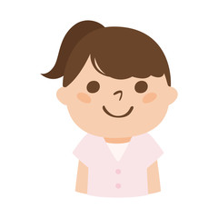 ピンク色の服を着た可愛い女性のイラスト。