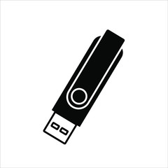 Flash drive icon on white background