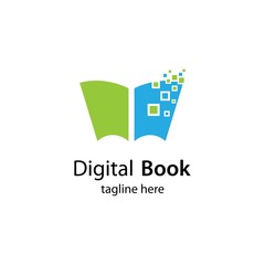 Digital book logo technology vector icon