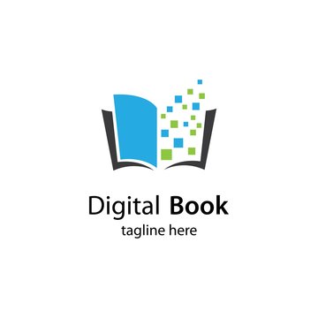 Digital book logo technology vector icon