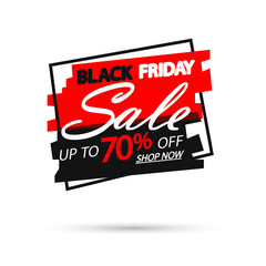 Black Friday Sale 70% off, discount poster design template, final offer, clearance deal, vector illustration