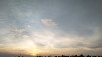 Obraz na płótnie Canvas Evening sunset in the field