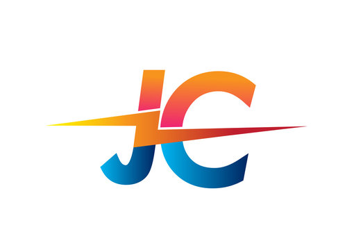 Letter JC logo with Lightning icon, letter combination Power Energy Logo design for Creative Power ideas, web, business and company.