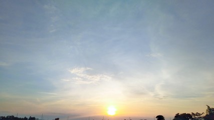 Evening sunset in the field