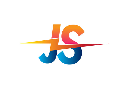 Letter JS logo with Lightning icon, letter combination Power Energy Logo design for Creative Power ideas, web, business and company.