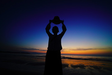 Fototapeta premium 夕焼け シルエット