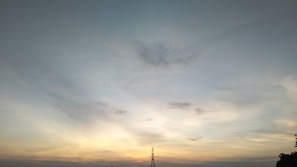 sunset over the city