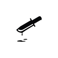 Crime knife icon vector isolated on white