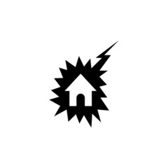 Shocking house icon vector isolated on white