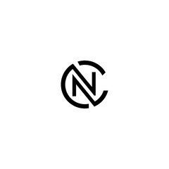NC CN logo design template elements - obrazy, fototapety, plakaty