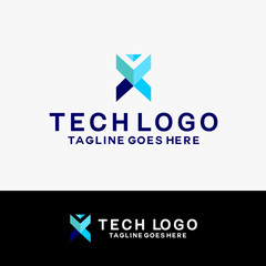 network Logo Technology Icon. Digital Vector Modern Symbol. Company Logo Design Inspiration.