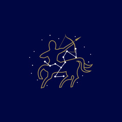 Obraz na płótnie Canvas Sagittarius zodiac sign logo. vector illustration. 