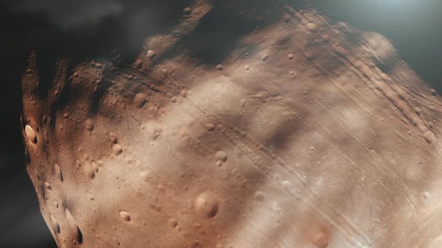 Phobos, Moon of Planet Mars. Elements of this Image furnished by NASA.