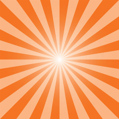 Sunburst recto background template. Pumpkin orange rectangular recto backdrop. Sunburst recto background. Orange color sunbeam background design for various purposes.