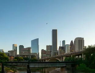 Foto op Plexiglas View of Downtown Houston Skyline in Texas © Jesse Kunerth