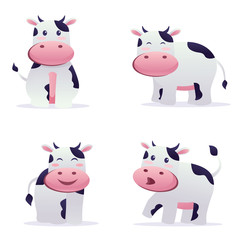 Cute Cow with various gesture