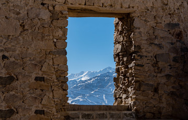 Leh Ladakh with mountains in Himalayas India. 