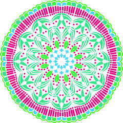 vector mandala design.vector illustration colored design.