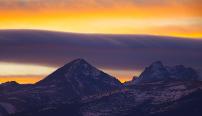 sunset in the mountains