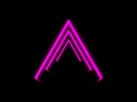3D Pink triangle neon tunnels © Kavik