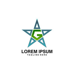 Fototapeta premium initial letter G star logo template design 
