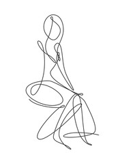 One single line drawing of minimalist beauty abstract body woman face portrait vector illustration. Print for fashion, t-shirt, logo, salon logo concept. Modern continuous line draw graphic design