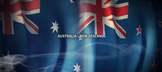 Australia and New Zealand Flag.
Global Business Concept Flag Background.