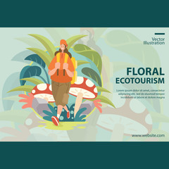 Ecotourism Floral, Girl Holiday Around the Forest