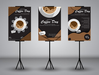 Standing banner for coffee