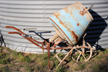 Old, manually operated cement mixer, South Australia
