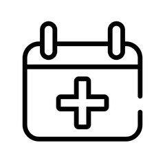 calendar reminder with sign pluss line style icon