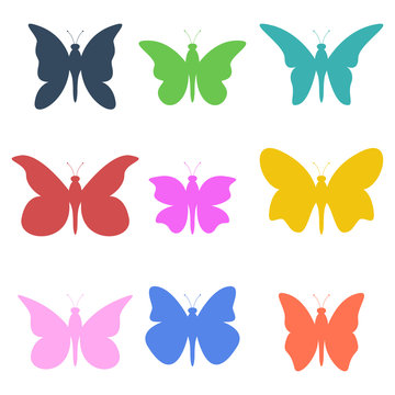 Butterfly set vector design illustration isolated on white background
