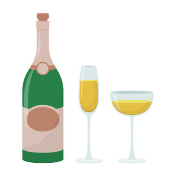 Champagne bottle vector design illustration isolated on white background
