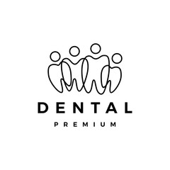 dental tooth teeth people family team community logo vector icon illustration