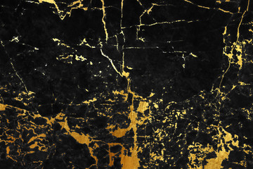 Obraz na płótnie Canvas Marble black golden texture wall background
