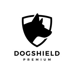 dog shield k9 logo vector icon illustration